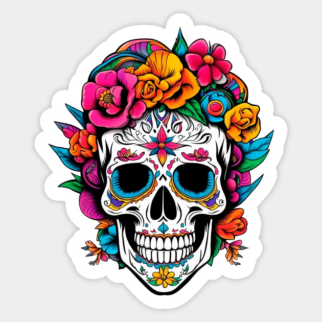 Mexican catrina skull Sticker by Skulls To Go